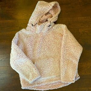 Pink Victoria Secret fleece cozy hooded top size large